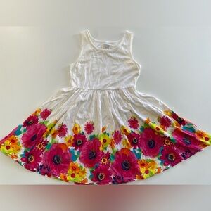Est. 1989 Place white Dress, floral accents & heart cutout. Size 7/8